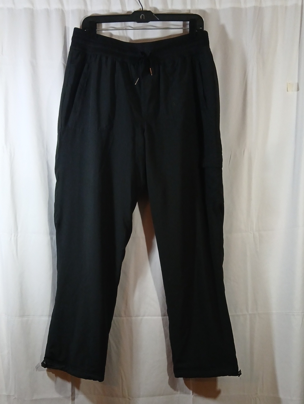 Eddie Bauer Womens XL Black Pants Fleece Lined Activewear Outdoor Cargo Pockets